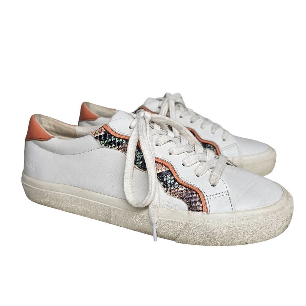 Madewell Sidewalk Low-Top Sneakers in Snake Embossed Leather: Wave Edition 8.5